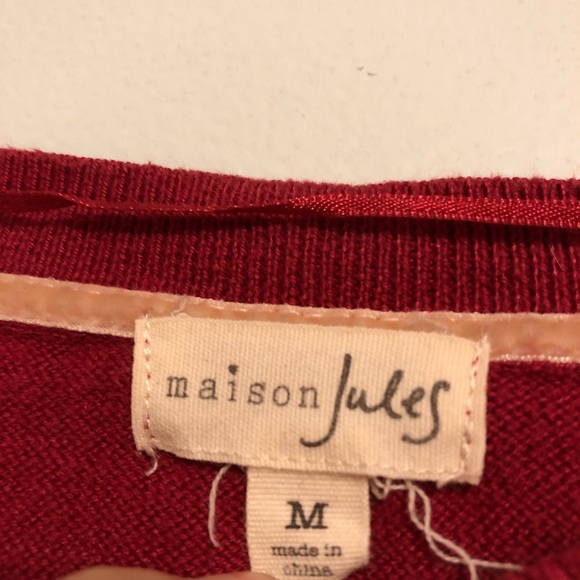 🦀2/$25 Maison Jules Raspberry Studded Sweater - Picture 4 of 6